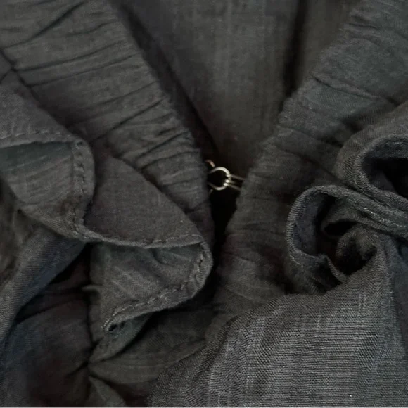 Mustard Seed ruffled flutter sleeve mini dress M layered tiered pockets coquette - Picture 6 of 15